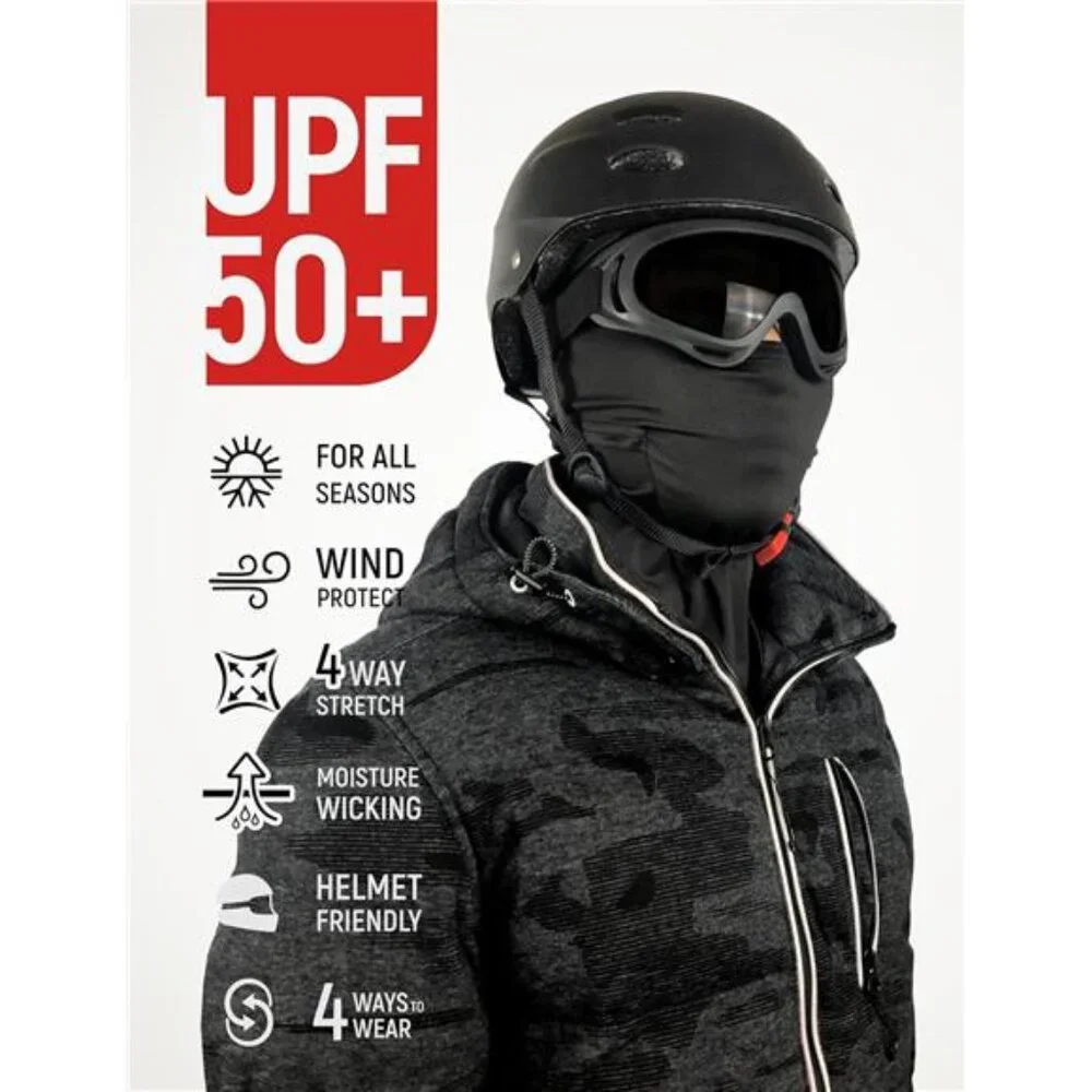 UPF 50+ Balaclava Face Mask - Sun Protection Hood Balaclava for Men